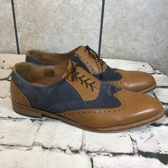 Samuel Wndsor Shoes Mens Size 12 Classic Wingtip Oxfords Lace Up Leather - Picture 7 of 14